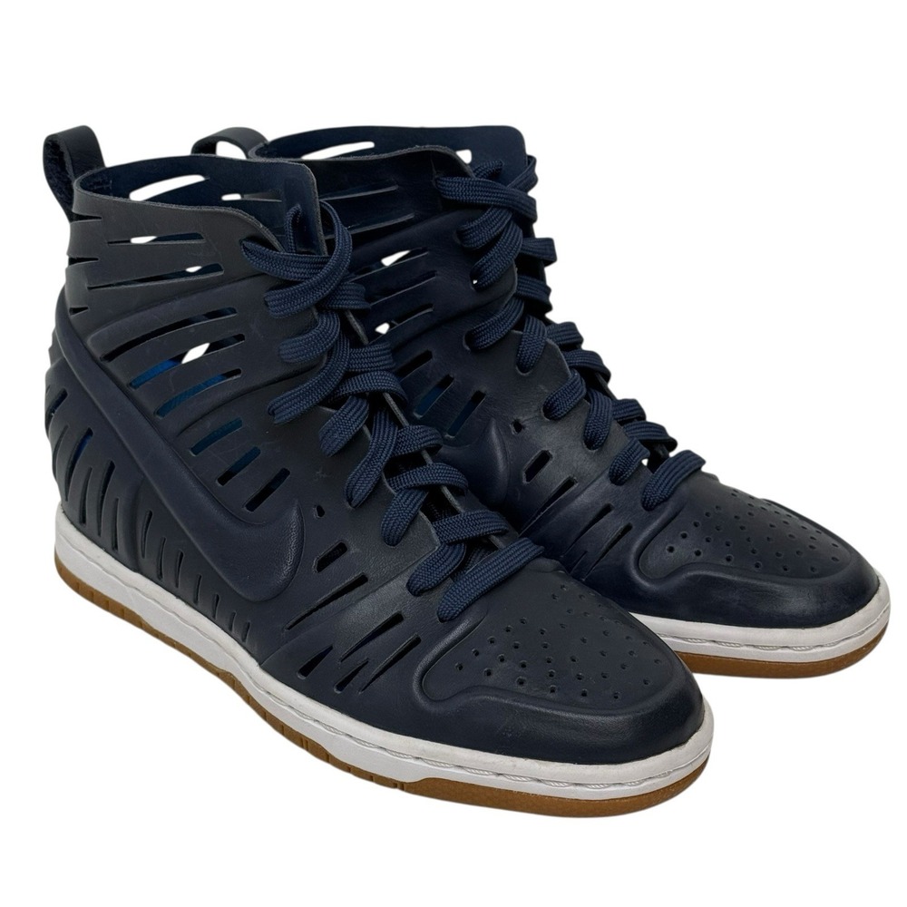 Nike Dunk Sky Hi 2.0 Joli Navy Blue Wedge Sandals Shoes Womens Size 6